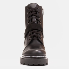 Marco Shoes Botki damskie z ciekawym, grubym spodem czarne 2