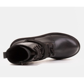 Marco Shoes Botki damskie z ciekawym, grubym spodem czarne 6