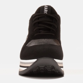 Marco Shoes Lekkie sneakersy na grubej podeszwie z naturalnej skóry czarne 2