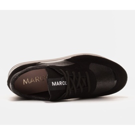 Marco Shoes Lekkie sneakersy na grubej podeszwie z naturalnej skóry czarne 5