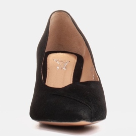 Marco Shoes Eleganckie czarne czółenka 1434P damskie z zamszu 2