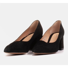 Marco Shoes Eleganckie czarne czółenka 1434P damskie z zamszu 5