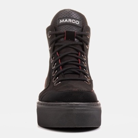 Marco Shoes Lekkie botki sportowe z naturalnego nubuku wysokiej jakości czarne 1