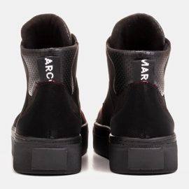 Marco Shoes Lekkie botki sportowe z naturalnego nubuku wysokiej jakości czarne 6