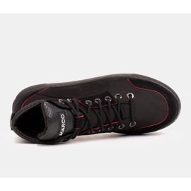 Marco Shoes Lekkie botki sportowe z naturalnego nubuku wysokiej jakości czarne 4