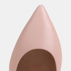 Marco Shoes Czółenka z różowej skóry z kwiatowym wzorem 9