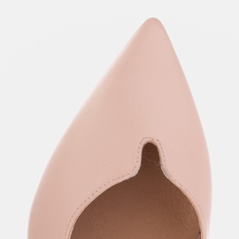 Marco Shoes Niskie czółenka z odkrytą piętą z delikatnej skóry naturalnej różowe 8