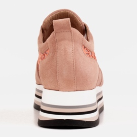 Marco Shoes Sneakersy na grubej podeszwie z siateczką oddychającą różowe 5