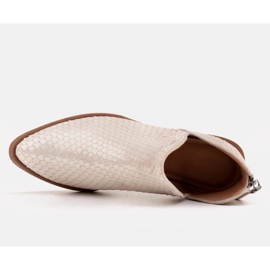 Marco Shoes Botki z naturalnego zamszu z wycięciem litery V złoty 7