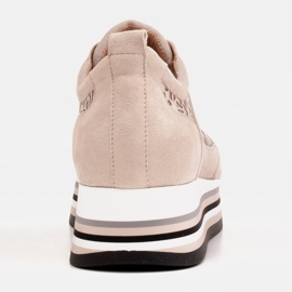 Marco Shoes Sneakersy na grubej podeszwie z siateczką oddychającą beżowy 5