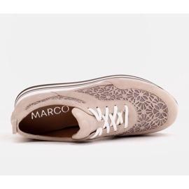 Marco Shoes Sneakersy na grubej podeszwie z siateczką oddychającą beżowy 7