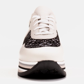 Marco Shoes Sneakersy na grubej podeszwie z siateczką oddychającą białe 3