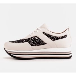 Marco Shoes Sneakersy na grubej podeszwie z siateczką oddychającą białe 9