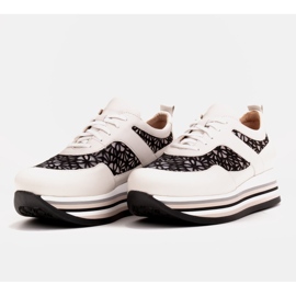 Marco Shoes Sneakersy na grubej podeszwie z siateczką oddychającą białe 5