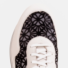 Marco Shoes Sneakersy na grubej podeszwie z siateczką oddychającą białe 8