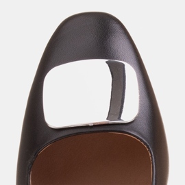 Marco Shoes Czółenka z metalicznym obcasem i płaską ozdobą chromowaną czarne 6