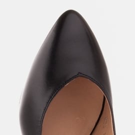 Marco Shoes Eleganckie czółenka damskie z obcasem zebra czarne 8