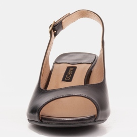 Marco Shoes Wygodne damskie sandały z ciekawym obcasem czarne 2