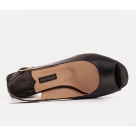 Marco Shoes Wygodne damskie sandały z ciekawym obcasem czarne 6