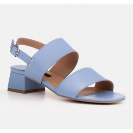 Marco Shoes Sandały Cinta z obcasem powlekanym skórą niebieskie 2
