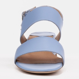 Marco Shoes Sandały Cinta z obcasem powlekanym skórą niebieskie 3