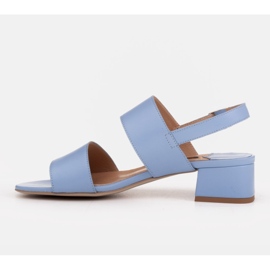 Marco Shoes Sandały Cinta z obcasem powlekanym skórą niebieskie 4