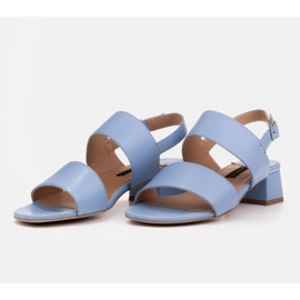 Marco Shoes Sandały Cinta z obcasem powlekanym skórą niebieskie 6