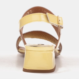 Marco Shoes Sandały Cinta z obcasem powlekanym skórą żółte 5