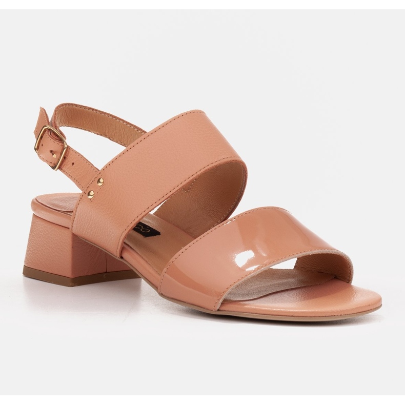 Marco Shoes Sandały Cinta z obcasem powlekanym skórą pomarańczowe 1