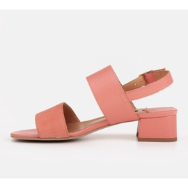 Marco Shoes Sandały Cinta z obcasem powlekanym skórą różowe 3