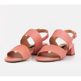 Marco Shoes Sandały Cinta z obcasem powlekanym skórą różowe 5