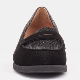 Marco Shoes Lekkie półbuty z bardzo miękkim spodem i ukrytym klinem czarne 2
