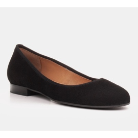 Marco Shoes Baleriny damskie Marco z wysokiej jakości zamszu naturalnego czarne 1
