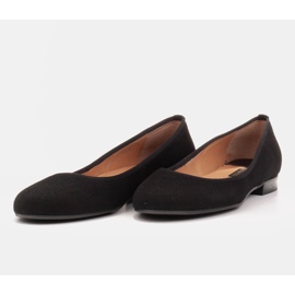 Marco Shoes Baleriny damskie Marco z wysokiej jakości zamszu naturalnego czarne 5