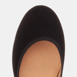 Marco Shoes Baleriny damskie Marco z wysokiej jakości zamszu naturalnego czarne 8