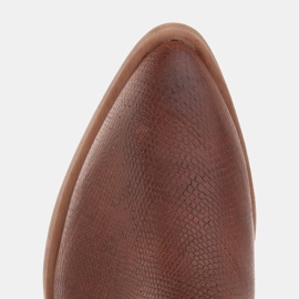 Marco Shoes Botki z naturalnej skóry z wycięciem litery V brązowe 1