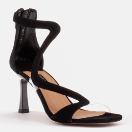 Marco Shoes Eleganckie sandały Ava czarne 1