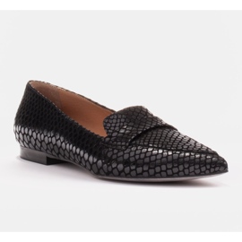 Marco Shoes Baleriny z zamszowej skóry wężowej czarne 1