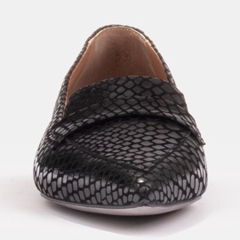 Marco Shoes Baleriny z zamszowej skóry wężowej czarne 2
