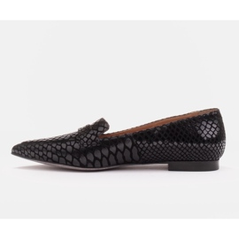 Marco Shoes Baleriny z zamszowej skóry wężowej czarne 3