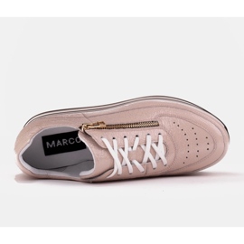 Marco Shoes Sneakersy na grubej podeszwie z naturalnej skóry różowe 6