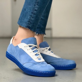 Marco Shoes Sportowe trampki z wysokiej jakości zamszu naturalnego niebieskie 8