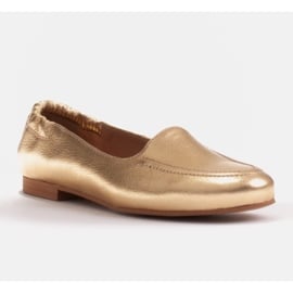 Marco Shoes Baleriny damskie z gumką w cholewce złoty 1
