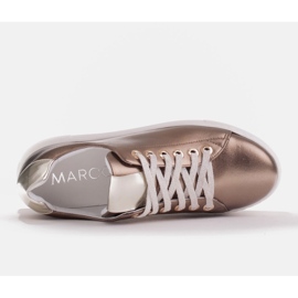 Marco Shoes Damskie sneakersy z naturalnej skóry na grubej podeszwie złoty 8