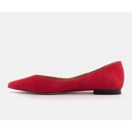 Marco Shoes Baleriny damskie z niskimi bokami czerwone 1