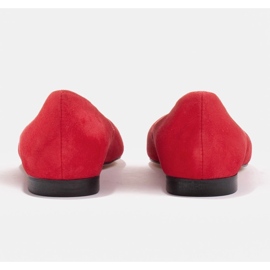 Marco Shoes Baleriny damskie z niskimi bokami czerwone 6