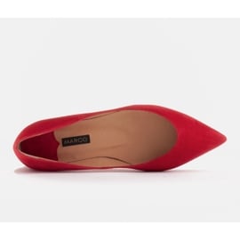 Marco Shoes Baleriny damskie z niskimi bokami czerwone 5