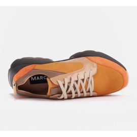 Marco Shoes Sportowe trampki z kolorowych skór brązowe wielokolorowe 5
