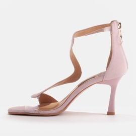 Marco Shoes Eleganckie sandały Ava różowe 3