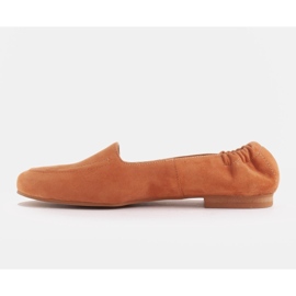 Marco Shoes Baleriny damskie z gumką w cholewce pomarańczowe 3